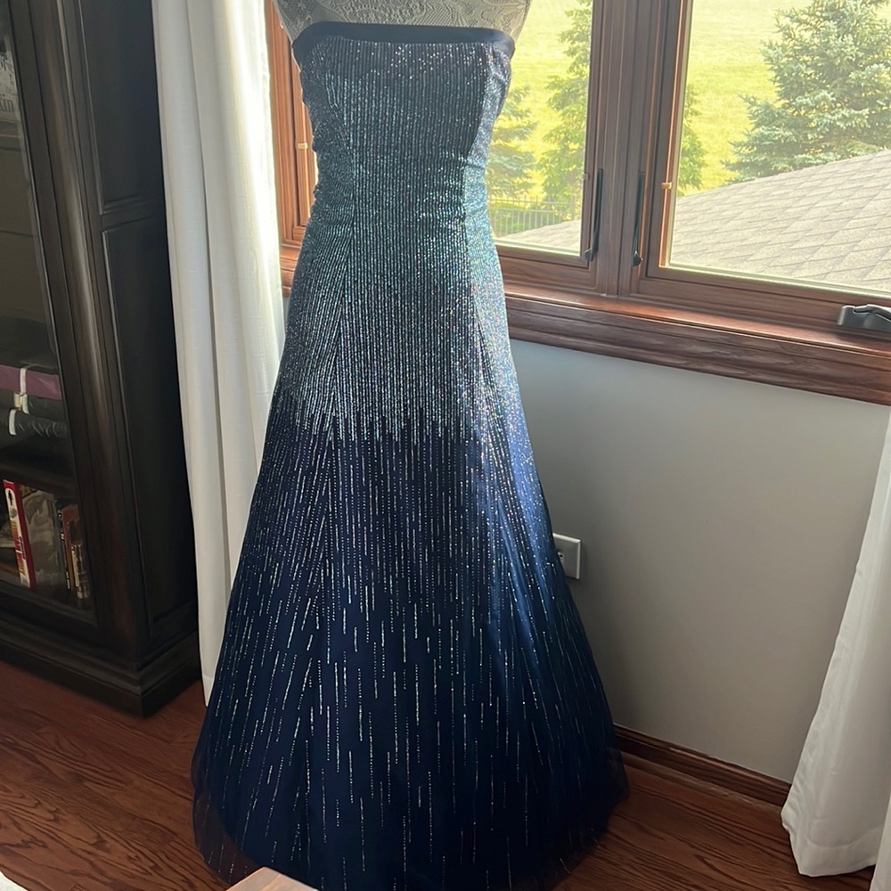 Blue Ombré Prom Dress
